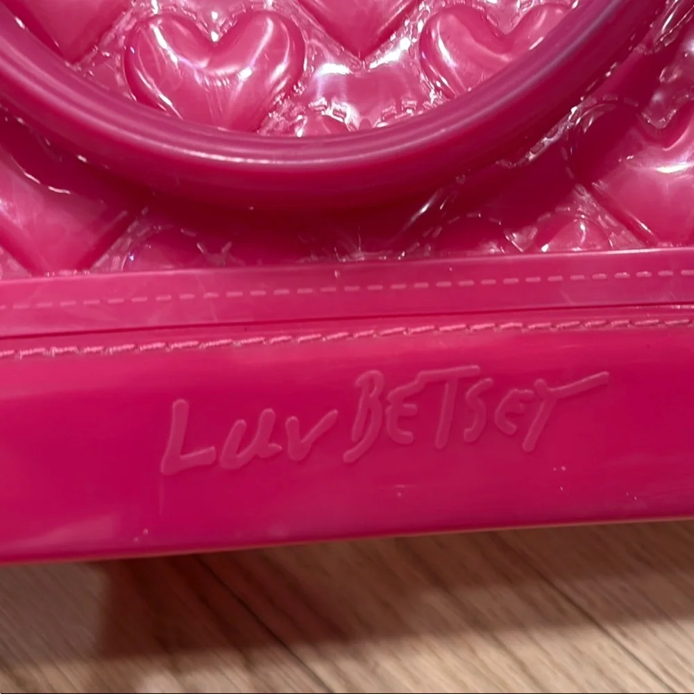 Betsey Johnson Y2K Jelly Bag Pink Heart-Patterned - Picture 2 of 8